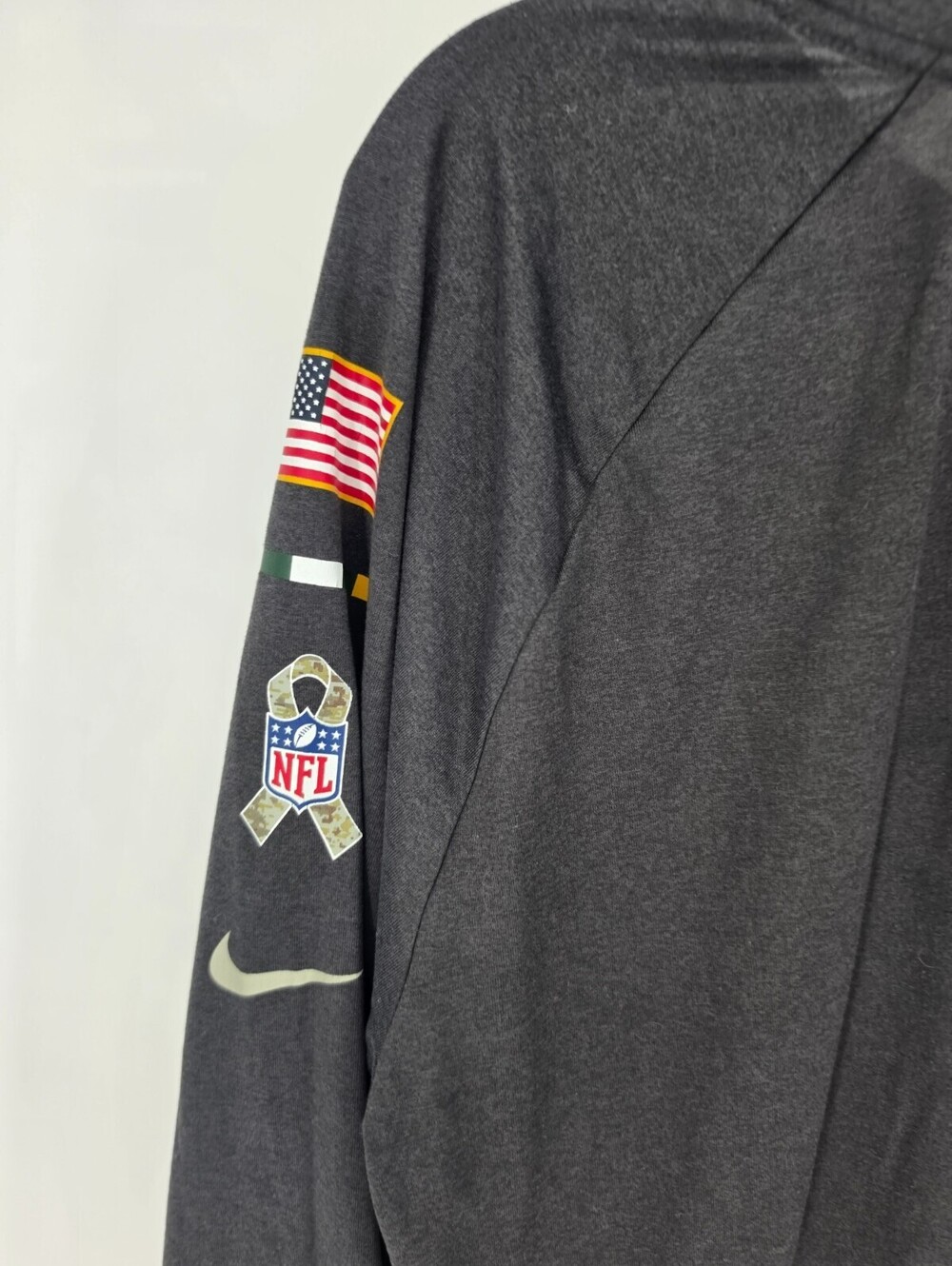 Nike NFL 3/4 Sleeve Shirt Green Bay Packers Football Camo Womens Size L Dri Fit - Picture 3 of 4